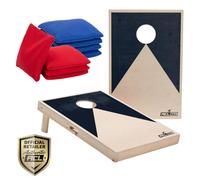 Cornhole Officiel 90x60 - Noir - Impression UV Directe sur Bois (100%) - 2 Planches + 8 Sacs - Qualité ACL