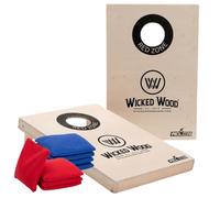 Cornhole Officiel 90x60 - Red Zone Noire - Impression UV Directe sur Bois (100%) - 2 Planches + 8 Sacs - Qualité ACL