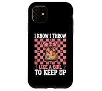 Cornhole Player Pouf Poire avec Inscription « I Know I Throw Like A Girl » Coque pour iPhone 11
