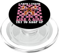 Cornhole Player Pouf Poire avec Inscription « I Know I Throw Like A Girl » PopSockets PopGrip pour MagSafe