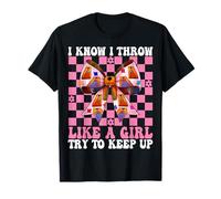 Cornhole Player Pouf Poire avec Inscription « I Know I Throw Like A Girl » T-Shirt