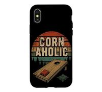 Cornhole Pouf Poire rétro Coucher de Soleil Coque pour iPhone X/XS