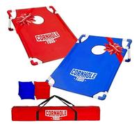 Cornhole Toss - Léger & Pliable en Toile 90×60 cm - Set 2 Boards + 8 Sacs + Housse de Transport - Jeu Extérieur Enfant & Adulte pour Jardin, Plage, Camping - Original Corner