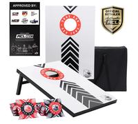 Cornhole - WICKED WOOD GAMES - Red Zone - 90x60 cm - 2 plateaux MDF & 8 sacs - Conforme ACL