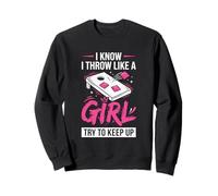 Cornhole Women Lady Funny I Throw Like A Girl Essayer De Suivre Sweatshirt