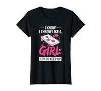 Cornhole Women Lady Funny I Throw Like A Girl Essayer De Suivre T-Shirt