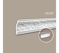 Corniche 150125F Profhome Moulure décorative flexible style Rococo-Baroque blanc 2 m