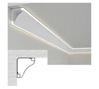 Corniche De Plafond En Métal, Profilé Diffuseur De Lumière LED, Moulure Décorative D'angle For Mur Et Plafond, Corniche De Salon Ou De Chambre À Coucher.(2.4 m/7.8 ft)