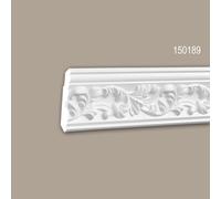 Corniche de plafond polyuréthane 150189 Profhome Moulure décorative style Rococo-Baroque blanc 2 m
