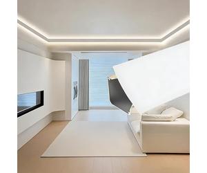 Corniche LED Plafond Bande lumineuse LED bandes canaux en aluminium 1 m - 10 m, canal d'éclairage de moulure de couronne de plafond étanche(9 ft/2.7 m)