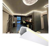 Corniche LED Plafond Canal de bandes lumineuses linéaires d'angle monté en surface, moulure de couronne intérieure, diffuseur de bandes lumineuses LED(1.8 m (5.9 ft))
