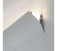 Corniche LED Plafond Diffuseur de bandes lumineuses LED pour corniche moderne avec couvercle en acrylique, canal de bandes lumineuses LED monté en surface(#B,21 ft/6.4 m)