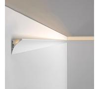 Corniche LED Plafond Éclairage LED de Plinthe en Saillie Éclairage LED Indirect pour Moulures de Plafond Profilé Linéaire en Aluminium pour Ruban LED(7m/23ft)