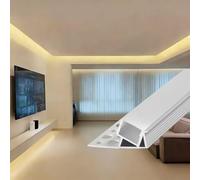 Corniche LED Plafond Profilé pour Ruban LED pour Cloisons Sèches, Profilé pour Ruban Lumineux D'éclairage Intérieur, Moulure Diffuseur LED à Encastrer Dans Le Plâtre (plinthe)(18m/59.1ft)
