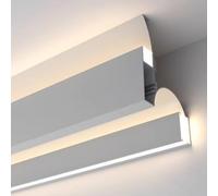 Corniche Moulure LED pour Plafond Bande Aluminium avec Double Canal Lumineux Indirect Éclairage Couronne Moulure 2m