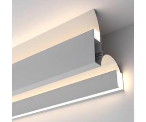 Corniche Moulure LED pour Plafond Bande Aluminium avec Double Canal Lumineux Indirect Éclairage Couronne Moulure 2m