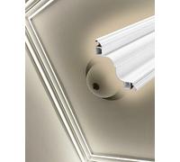 Corniche Plafond Profilé de Canal de Plafond pour Décoration de Bande, Couvercle PC Opalin, Moulure Corniche Blanche pour Cacher les Câbles, Double Face pour Éclairage Indirect(39ft(12m))