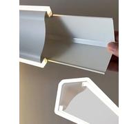 Corniche Plafond Profilé de Diffusion pour Bandes LED en Aluminium, Moulure Dissimulation des Câbles avec Couvercle Blanc Lait Épais, Éclairage Linéaire Sans Taches(5 m/16.4 ft)