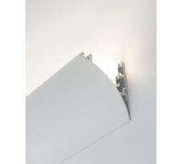 Corniche Plafond Système de Canal LED en Forme de V pour Moulure Couronne, Profil de Plinthe pour Théâtre Couloir Hôtel, Diffuseur d'Éclairage Mural d'Accent pour Maison(10ft(3.0m))