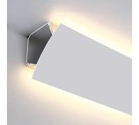 Corniche pour Plafonds, Moulure De Plafond avec Canal LED, Profilé en Aluminium 3,3 X 3,3 Po pour éclairage Indirect, éclairage Décoratif pour Cloisons Sèches, Mou, One Color, 4.5 m/14. 7 ft