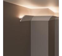 Corniches dècoratives, moulures pour éclairage indirect avec les bandes LED au plafond ou au mur (traditionnelles ou en plaques de plâtre) (4 ou 10 mètres linéaires - KH904) 10 mètres