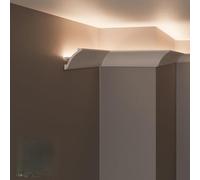 Corniches pour LED au plafond et au mur (longueur 2 mètres - KH904), moulures pour éclairage indirect avec les bandes LED | décorative, préfabriquées en duropolymère