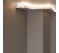 Corniches pour LED au plafond et au mur (longueur 2 mètres - NH1) moulures pour éclairage indirect avec les bandes LED | décoratives, en polyuréthane (mieux que le polystyrène ou le plâtre)