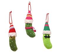 Cornichon de Noël, cornichon dans un chapeau de Père Noël, cornichons pour sapin de Noël, cornichons de Noël à suspendre, vert