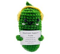 Cornichon de soutien émotionnel, mignonnes poupées de concombre tricotées - Poupée au crochet mignonne - Poupée tricotée en laine pour enfants, amis, fête d'anniversaire, décoration, encouragement