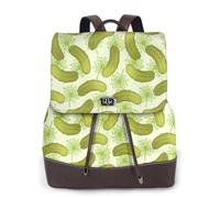 cornichons à l'aneth,Sac à dos imperméable pour femme, sac à dos de voyage léger en cuir PU tendance