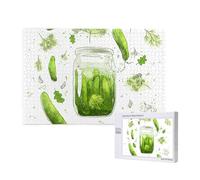 cornichons au Concombre,Puzzle Familial en Bois de 1 000 pièces pour Adultes et Adolescents, décoration d'intérieur