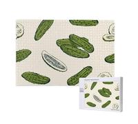 Cornichons ou concombres marinés,Puzzle Familial en Bois de 1 000 pièces pour Adultes et Adolescents, décoration d'intérieur