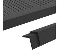 Cornière de terrasse en WPC - VIDAXL - 170x4,5x4,5 cm - Noir - Résistance aux intempéries - Lot de 5 pièces