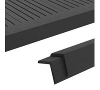 Cornière de terrasse - KEENSO - 5 pcs - Bois composite WPC - 170 cm - Noir