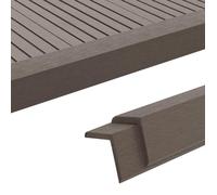 Cornière de terrasse - UU - 5 pcs WPC 170 cm Marron foncé q221