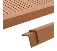 Cornière de terrasse WPC - JILL - 5 pièces - 170x4,5x4,5 cm - Marron clair - Résistance aux intempéries