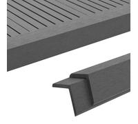 Cornière de terrasse WPC - VIDAXL - 170x4,5x4,5 cm - Gris - Lot de 5 - Résistant aux intempéries - Facile d'entretien
