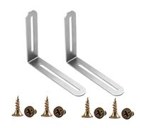 CornièRe Inox éQuerre à Angle Droit En Forme De L Fente D'Angle Blanc 120x165x24mm Avec 2 Fentes Angle D'Angle De Meuble à 90 DegréS Pour Table Chaise BibliothèQue Finition BrosséE