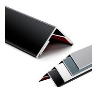 Cornière intérieure en alliage d'aluminium, imperméable et résistante aux taches, avec dos autocollant adapté aux carreaux en grès cérame, longueur 1 mètre.(Black,W-2.5CM)