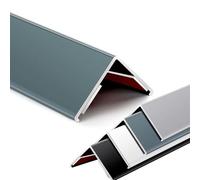 Cornière intérieure en alliage d'aluminium, imperméable et résistante aux taches, avec dos autocollant adapté aux carreaux en grès cérame, longueur 1 mètre.(Gray,W-2.5CM)