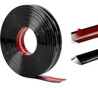 Cornière Souple Adhésive Baguette d'angle Autocollante Moulure Murale Profil en PVC pour Finition Murale et Coin pour Plans de Travail,Carrelage,Protection Angle Mur,Meubles (Noir,2cm×10m)