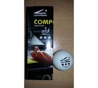 Cornilleau 3 Balles de Ping Pong Blanc Plastique, Gonflable