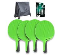 Cornilleau - Pack de 4X Raquettes d'extérieur + 1x Housse de Table Premium Plus + Balles de ping-Pong 2* - Family Pack Outdoor