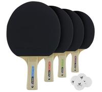 Cornilleau - Sport Pack Quattro - 4X Raquettes de ping Pong Interieur et 4 balles de Tennis de Table