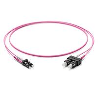 Corning Câble patch en fibre de verre 2 x 2,0 mm - Duplex multimode : LC PC Duplex vers SC PC Duplex - OM4 Violet