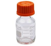 Corning Pyrex #1395-25 Bouteilles de stockage rondes de 25 ml, avec bouchon à vis GL25 (simple)