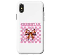 Cornstar Cornhole Player Pouf Poire avec nœud Coquette Rose Coque pour iPhone X/XS
