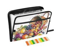 Cornucopia Organiseur de reçus avec débordements de fruits 13 poches format A4 avec fermeture éclair pour la maison et le bureau