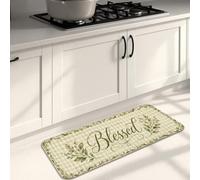 Cornucopia - Tapis de cuisine rustique avec baies et feuilles d'automne - Tapis de sol rembourré lavable et lavable pour évier, buanderie, salle de bain, entrée, 40,6 x 119,4 cm