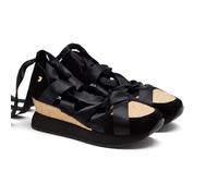 Cornville Chaussures Ouvertes en Cuir compensé Raphia, Noir, 41 EU